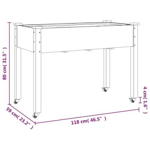Sadilica s kotačima i oblogom 118x59x80 cm od masivne jelovine - Prirodna 118 x 59 x 80 cm 1 Cijena