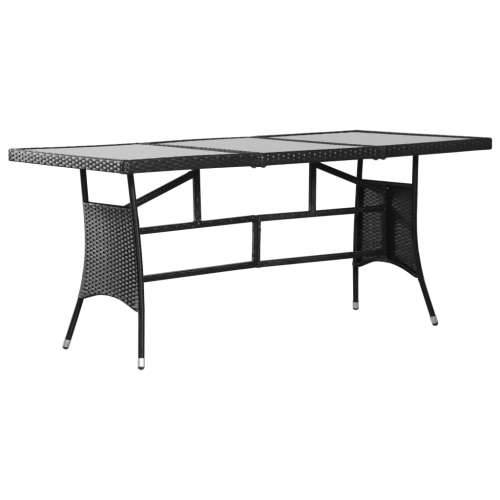 Vrtni stol crni 170 x 80 x 74 cm od poliratana - 1 stol Cijena