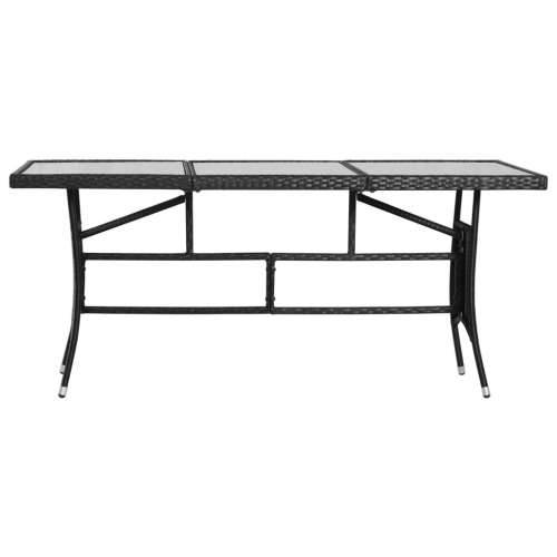Vrtni stol crni 170 x 80 x 74 cm od poliratana - 1 stol Cijena