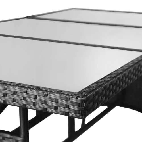 Vrtni stol crni 170 x 80 x 74 cm od poliratana - 1 stol Cijena
