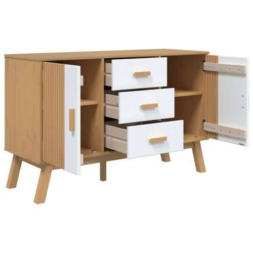 Komoda OLDEN bijelo-smeđa 114x43x73,5 cm od masivne borovine Cijena