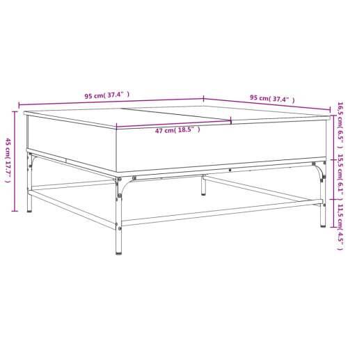 Stolić za kavu boja hrasta sonome 95x95x45 cm od drva i metala sonoma hrast 1 Cijena