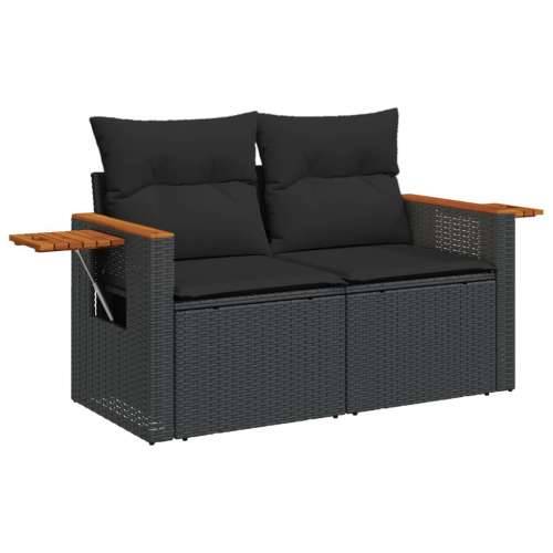 Vrtna garnitura - 8-dijelni set vrtnih sofa od poliratana s jastucima crni - Crna 1 Cijena