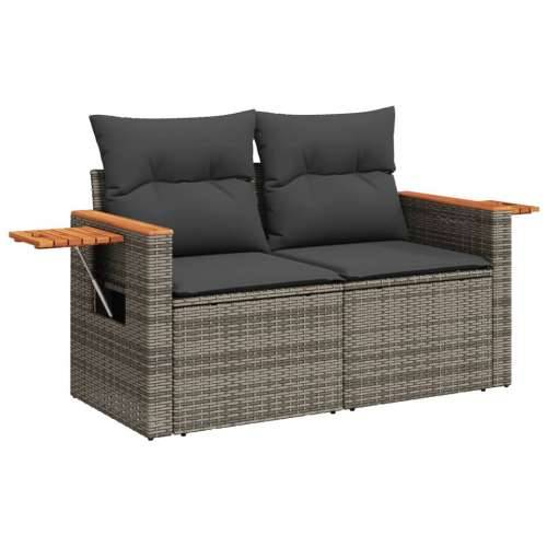 Vrtna garnitura - 9-dijelni set vrtnih sofa od poliratana s jastucima sivi - Siva 1 Cijena