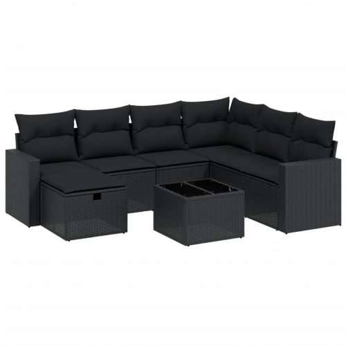 Vrtna garnitura - 9-dijelni set vrtnih sofa od poliratana s jastucima crni Crna Sa stolom 1 Cijena