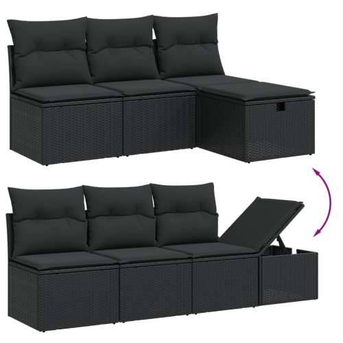 Vrtna garnitura - 9-dijelni set vrtnih sofa od poliratana s jastucima crni Crna Sa stolom 1 Cijena