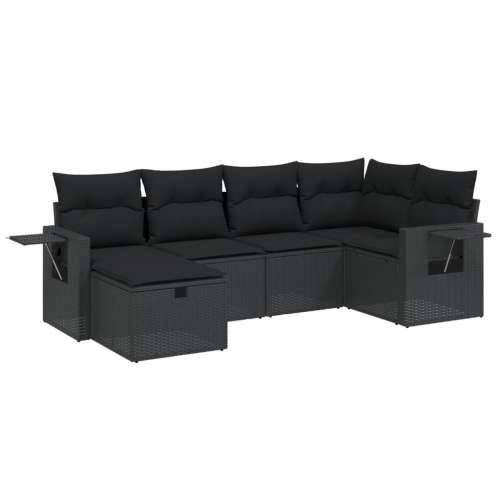 Vrtna garnitura - 5-dijelni set vrtnih sofa s jastucima crni od poliratana Crna bez spremišta 6 Cijena