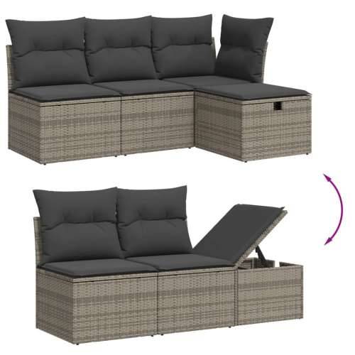 Vrtna garnitura - 7-dijelni set vrtnih sofa sivi od poliratana - Siva bez spremišta 6 Cijena