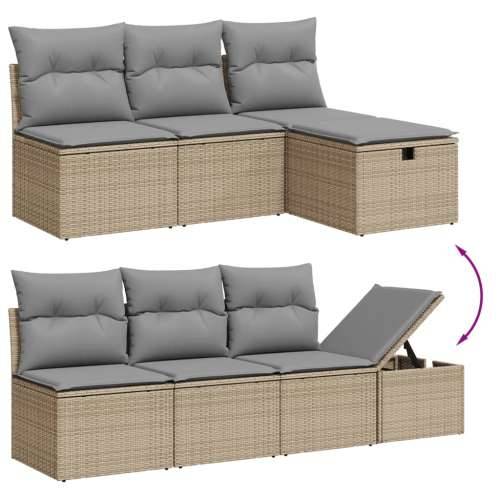 Vrtna garnitura - 8-dijelni set vrtnih sofa s jastucima bež od poliratana - mješavina bež i svjetlosive 3x kutna + 3x srednja +  Cijena