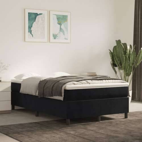 Krevet box spring s madracem crni 120 x 190 cm baršunasti - Crna 120 x 190 cm 33.5 cm Cijena