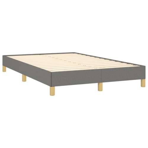 Krevet box spring s madracem LED tamnosivi 120 x 190 cm tkanina - Tamno siva 120 x 190 cm vodoravne pruge Cijena