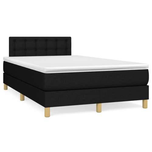 Krevet box spring s madracem LED crni 120 x 190 cm od tkanine - Crna 120 x 190 cm gumbi Cijena