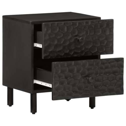 Noćni ormarići 2 kom crni 40x33x46 cm od masivnog drva manga Crna 2 masivno drvo manga Cijena