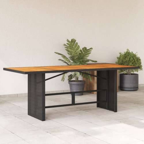 Vrtni stol s pločom od drva bagrema crni 190x80x74 cm poliratan - Crna 1 boja drva Cijena