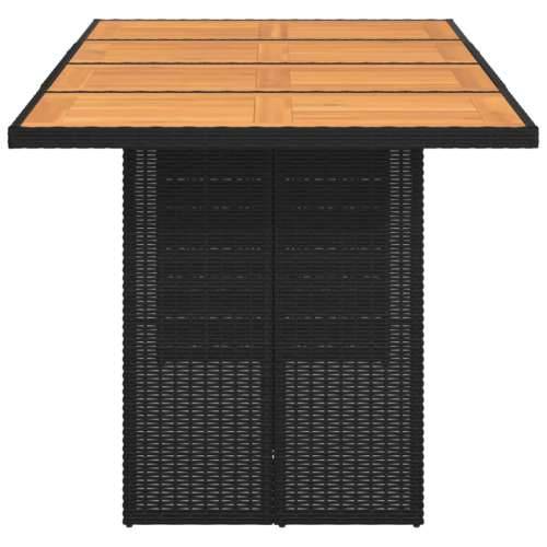 Vrtni stol s pločom od drva bagrema crni 190x80x74 cm poliratan - Crna 1 boja drva Cijena