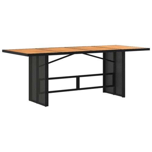 Vrtni stol s pločom od drva bagrema crni 190x80x74 cm poliratan - Crna 1 boja drva Cijena