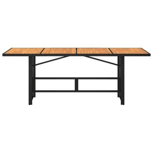 Vrtni stol s pločom od drva bagrema crni 190x80x74 cm poliratan - Crna 1 boja drva Cijena