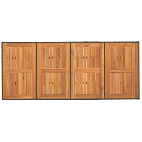 Vrtni stol s pločom od drva bagrema crni 190x80x74 cm poliratan - Crna 1 boja drva Cijena