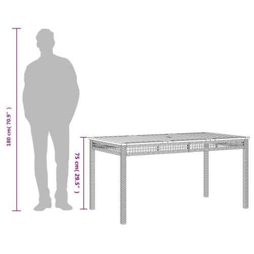 Vrtni stol bež 140 x 80 x 75 cm od poliratana i drva bagrema - Bež i smeđa 140 x 80 x 75 cm 1 Cijena