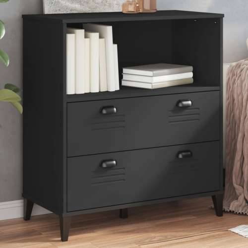 Regal za knjige VIKEN crni 80 x 40 x 90 cm konstruirano drvo - Crna 1 Cijena