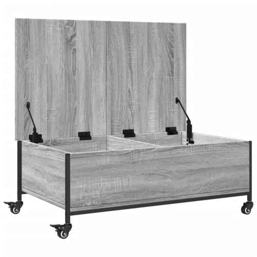 Stolić za kavu s kotačima siva boja hrasta 91x55x34 cm drveni - Sivi hrast sonoma 1 Cijena