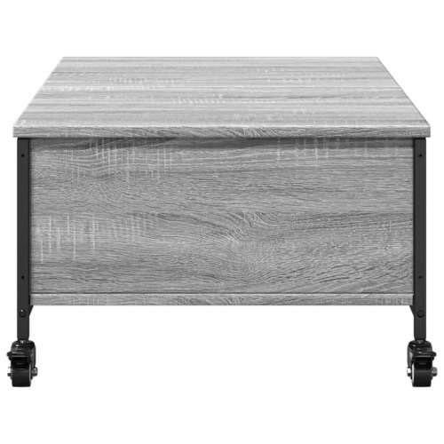 Stolić za kavu s kotačima siva boja hrasta 91x55x34 cm drveni - Sivi hrast sonoma 1 Cijena