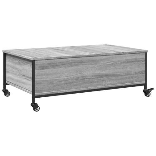 Stolić za kavu s kotačima siva boja hrasta 91x55x34 cm drveni - Sivi hrast sonoma 1 Cijena