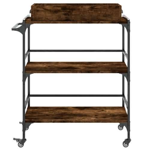 Kuhinjska kolica boja hrasta 81,5x41x92,5 cm konstruirano drvo - Dimljeni hrast Cijena