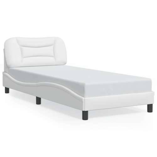 Okvir za krevet s uzglavljem bijeli 80 x 200 cm od umjetne kože - Bijela 80 x 200 cm Cijena