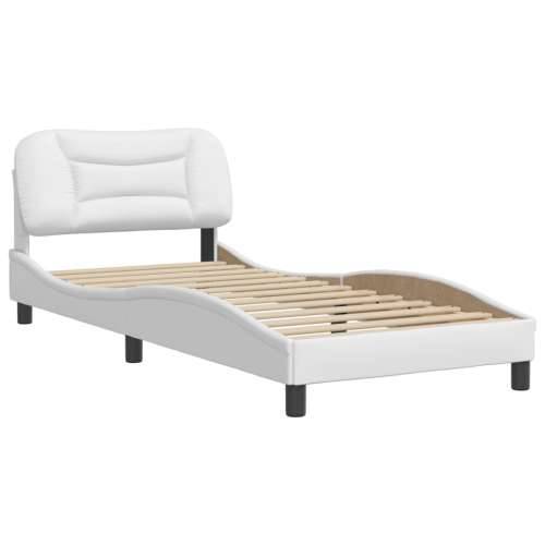 Okvir za krevet s uzglavljem bijeli 80 x 200 cm od umjetne kože - Bijela 80 x 200 cm Cijena