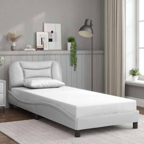 Okvir za krevet s uzglavljem bijeli 80 x 200 cm od umjetne kože - Bijela 80 x 200 cm Cijena