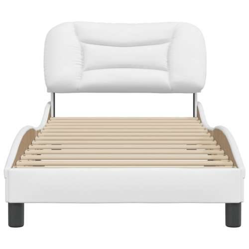 Okvir za krevet s uzglavljem bijeli 80 x 200 cm od umjetne kože - Bijela 80 x 200 cm Cijena