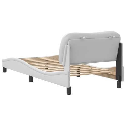 Okvir za krevet s uzglavljem bijeli 80 x 200 cm od umjetne kože - Bijela 80 x 200 cm Cijena