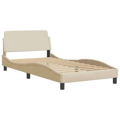 Okvir za krevet bez madraca krem 100 x 200 cm od tkanine - Krema 100 x 200 cm Cijena