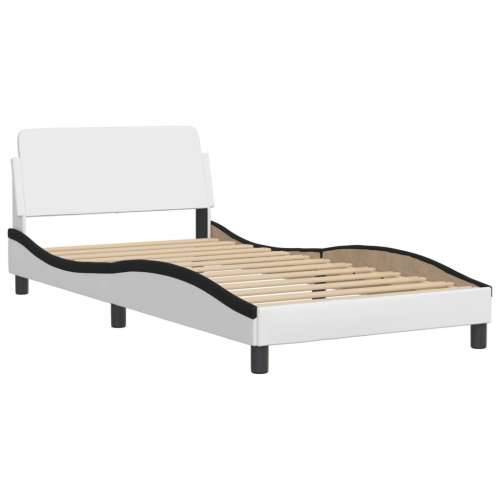 Krevet s madracem bijelo-crni 100 x 200 cm od umjetne kože - Bijela i crna 100 x 200 cm Cijena