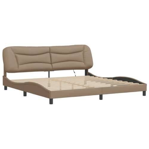 Okvir kreveta LED boja cappuccina 200 x 200 cm umjetna koža - Boja cappuccina 200 x 200 cm Cijena