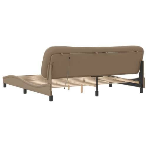 Okvir kreveta LED boja cappuccina 200 x 200 cm umjetna koža - Boja cappuccina 200 x 200 cm Cijena