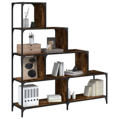 Regal za knjige s 4 razine boja hrasta 139x33,5x149 cm drveni - Dimljeni hrast 1 Cijena