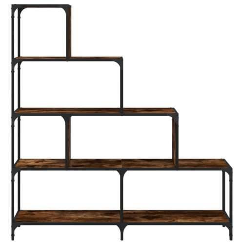 Regal za knjige s 4 razine boja hrasta 139x33,5x149 cm drveni - Dimljeni hrast 1 Cijena