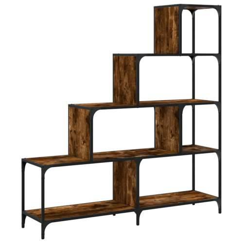 Regal za knjige s 4 razine boja hrasta 139x33,5x149 cm drveni - Dimljeni hrast 1 Cijena