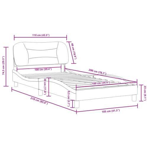 Okvir kreveta bez madraca svjetlosivi 100x200 cm od tkanine - Svjetlosiva 100 x 200 cm Cijena