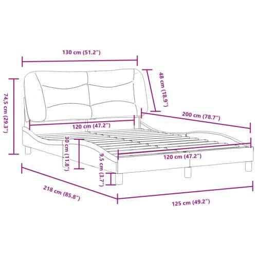 Okvir kreveta bez madraca svjetlosivi 120 x 200 cm od tkanine - Svjetlosiva 120 x 200 cm Cijena