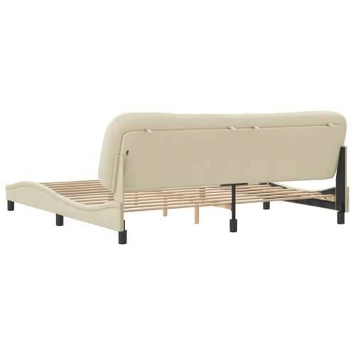 Okvir za krevet bez madraca krem 200x200 cm od tkanine - Krema 200 x 200 cm Cijena