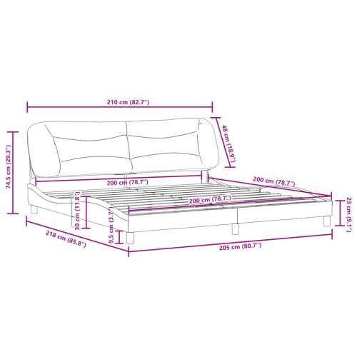 Okvir za krevet bez madraca krem 200x200 cm od tkanine - Krema 200 x 200 cm Cijena