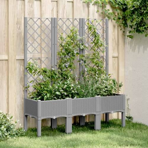 Vrtna sadilica s rešetkom svjetlosiva 120 x 40 x 142 cm PP - Svjetlosiva 120 x 40 x 142 cm 1 Cijena