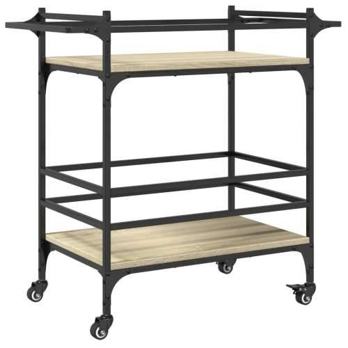 Kuhinjska kolica boja hrasta 82x40x78,5 cm konstruirano drvo - sonoma hrast Cijena