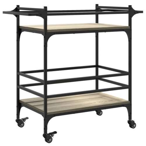 Kuhinjska kolica boja hrasta 82x40x78,5 cm konstruirano drvo - sonoma hrast Cijena