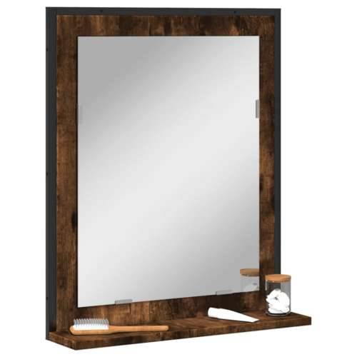 Kupaonsko ogledalo s policom boja hrasta 50 x 12 x 60 cm drveno