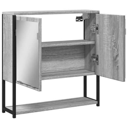 Kupaonski ormarić s ogledalom boja hrasta 60x16x60 cm drveni - Sivi hrast sonoma 1 Cijena