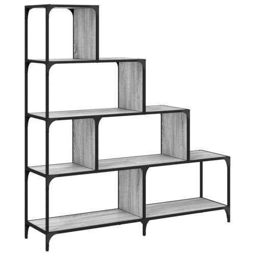 Regal za knjige s 4 razine boja hrasta 139x33,5x149 cm drveni - Sivi hrast sonoma 1 Cijena